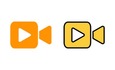Web ve mobil uygulama için video simgesi ayarlandı. Video kamera işareti ve sembol. Film tabelası. Sinema