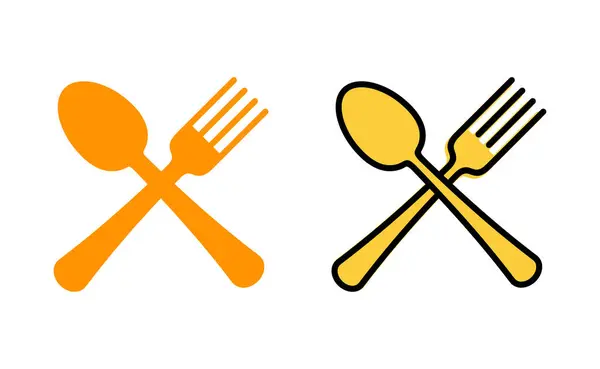 Spoon Fork Icon Set Web Mobile App Spoon Fork Knife — Stock Vector