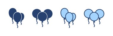 Balon simgesi vektörü. Parti balonu işareti ve sembolü