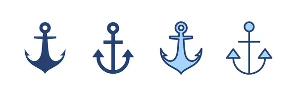 Anchor Icon Vector Anchor Sign Symbol Anchor Marine Icon — Stock Vector