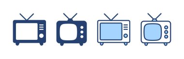Televizyon ikonu vektörü. televizyon işareti ve sembol