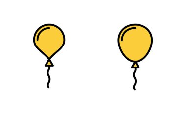 Web ve mobil uygulama için balon simgesi ayarlandı. Parti balonu işareti ve sembolü