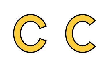 Web ve mobil uygulama için telif hakkı simgesi ayarlandı. telif hakkı işareti ve sembol