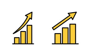 Web ve mobil uygulama için büyüyen grafik simgesi ayarlanıyor. Çizelge ve sembol. diyagram simgesi