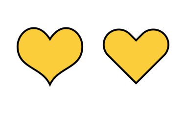 Web ve mobil uygulama için aşk simgesi ayarlandı. Kalp işareti ve sembol. Simge vektörü gibi.