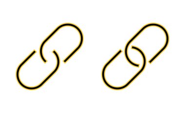 Web ve mobil uygulama için bağlantı simgesi ayarlandı. Hiper bağlantı zinciri işareti ve sembolü