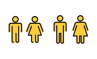 Web ve mobil uygulama için erkek ve kadın simgesi ayarlandı. Erkek ve dişi işareti ve sembol. Kızlar ve oğlanlar