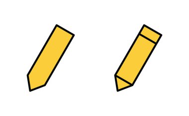 Web ve mobil uygulama için kalem simgesi ayarlandı. Kalem işareti ve sembol. Simge vektörünü düzenle
