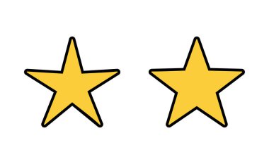 Yıldız Simgesi web ve mobil uygulama için ayarlandı. Reyting işareti ve sembol. favori yıldız simgesi