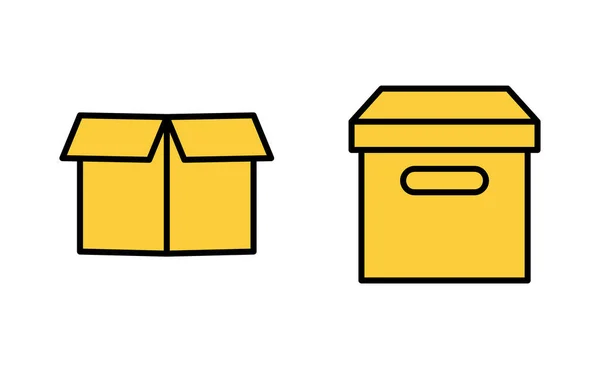 Box Icon Set Web Mobile App Box Sign Symbol Parcel — Stock Vector