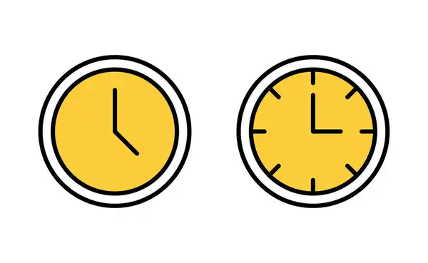 Clock Icon Set Web Mobile App Time Sign Symbol Watch — Stock Vector