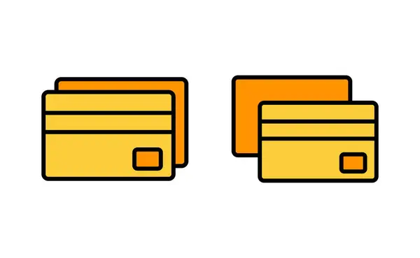 用于Web和移动应用程序的信用卡图标集 信用卡支付标志和符号 — 图库矢量图片