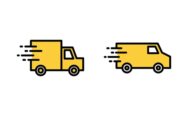 Lieferwagen Symbolset Für Web Und Mobile App Lieferwagen Zeichen Und — Stockvektor