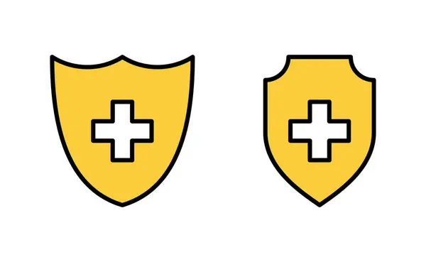 Піктограма Медичного Страхування Встановлена Веб Мобільного Додатку Підпис Символ Страхового — стоковий вектор
