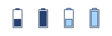 Batarya ikon vektörü. Şarj işareti. pil şarj seviyesi