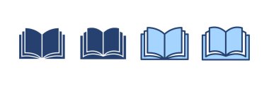 Kitap ikonu vektörü. Açık kitap işareti ve sembol. Kitap simgesi