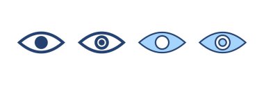 Göz simgesi vektörü. Göz işareti ve sembol. Bak ve Görüş simgesi. 