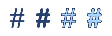 Etiket simgesi vektörü. hashtag işareti ve sembol
