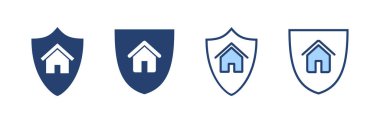 Ev sigortası ikonu vektörü. ev koruma işareti ve sembol