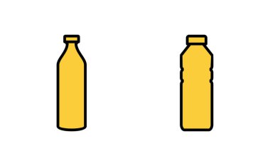 Web ve mobil uygulama için şişe simgesi ayarlandı. şişe işareti ve sembol