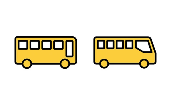 Conjunto Iconos Bus Para Web Aplicación Móvil Señal Autobús Símbolo — Vector de stock