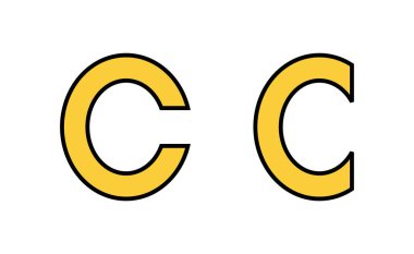 Web ve mobil uygulama için telif hakkı simgesi ayarlandı. telif hakkı işareti ve sembol