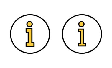 Web ve mobil uygulama için bilgi simgesi ayarlandı. İmza ve sembol hakkında. soru işareti simgesi