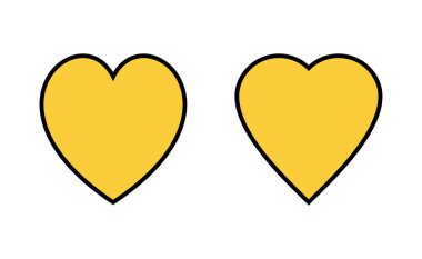 Web ve mobil uygulama için aşk simgesi ayarlandı. Kalp işareti ve sembol. Simge vektörü gibi.