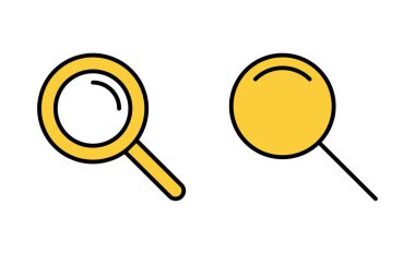 Web ve mobil uygulama için arama simgesi ayarlandı. Büyüteç işareti ve sembolü ara