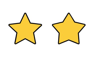 Yıldız Simgesi web ve mobil uygulama için ayarlandı. Reyting işareti ve sembol. favori yıldız simgesi