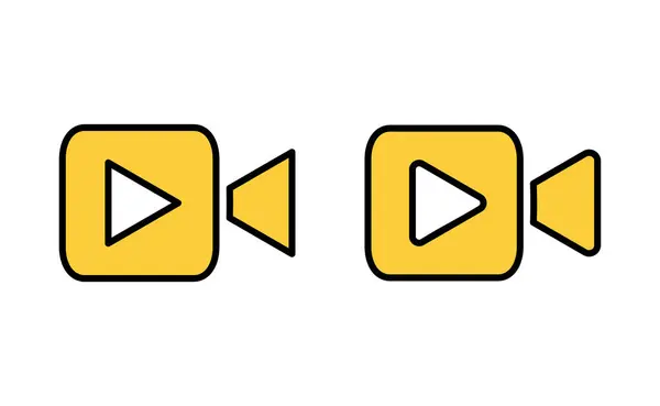 Набор Иконок Веб Мобильного Приложения Знак Символ Видеокамеры Вывеска Кино — стоковый вектор