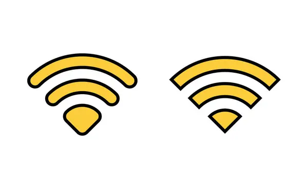 Ikona Wifi Nastavena Pro Webovou Mobilní Aplikaci Znamení Symbol Signálu — Stockový vektor
