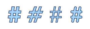 Etiket simgesi vektörü. hashtag işareti ve sembol