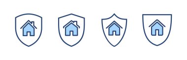 Ev sigortası ikonu vektörü. ev koruma işareti ve sembol
