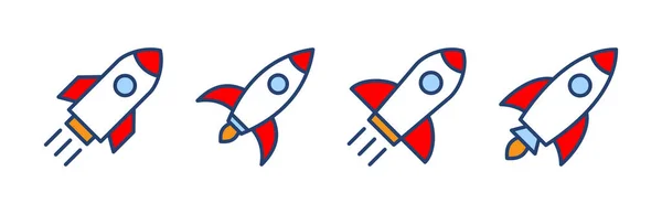 Raketensymbolvektor Startup Zeichen Und Symbol Raketenwerfer Ikone — Stockvektor