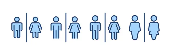 Vektor Ikony Toalety Dívky Chlapci Toalety Znamení Symbol Záchodě Toaleta — Stockový vektor