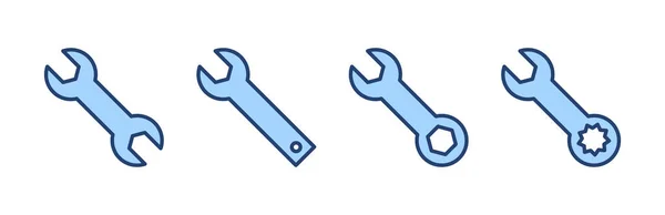 Wrench Icon Vector Reparatie Icoon Gereedschapsteken Symbool — Stockvector