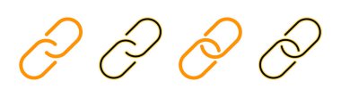 Web ve mobil uygulama için bağlantı simgesi ayarlandı. Hiper bağlantı zinciri işareti ve sembolü