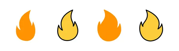 Conjunto Iconos Fuego Para Web Aplicación Móvil Signo Símbolo Fuego — Archivo Imágenes Vectoriales