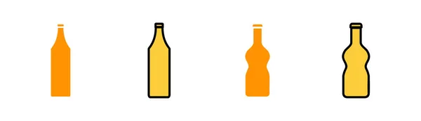 用于Web和移动应用程序的瓶子图标集 瓶子符号和符号 — 图库矢量图片