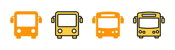 Набор Иконок Веб Мобильного Приложения Знак Автобуса Символ Транспортный Символ — стоковый вектор