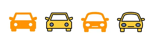 Webおよびモバイルアプリ用に設定された車のアイコン 車の記号と記号 小さなセダン — ストックベクタ