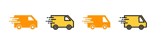 Delivery Truck Icon Set Web Mobile App Delivery Truck Sign — Stock Vector