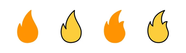 Набір Піктограм Вогню Веб Мобільних Додатків Вогняний Знак Символ — стоковий вектор