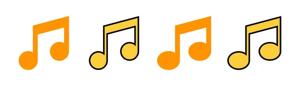 Conjunto Iconos Música Para Aplicaciones Web Móvil Nota Música Signo — Vector de stock
