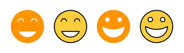 Icono Sonrisa Establecido Para Web Aplicación Móvil Sonrisa Icono Emoticono — Archivo Imágenes Vectoriales