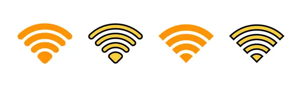 Wifi Icon Set Web Mobile App Signal Sign Symbol Wireless — Stock Vector