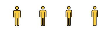 Web ve mobil uygulama için adam simgesi ayarlandı. Erkek işareti ve sembol. insan sembolü