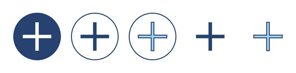 Più Vettore Icone Aggiungi Segno Più Simbolo — Vettoriale Stock