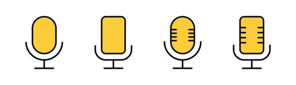 Microphone icon set for web and mobile app. karaoke sign and symbol